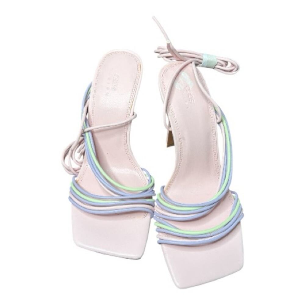 ASOS Pink Purple Strappy Square Toe Heels 8” High Heel